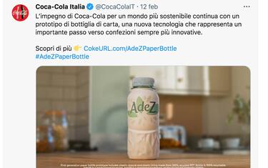 Coca Cola, rivoluzione green: arrivano le prime bottiglie di carta
