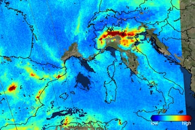 L'inquinamento del Nord Italia nell'immagine scattata dallo spazio