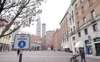 The center of Cremona almost deserted following the restrictions contained in the last Government's decree against the spread of infection from Covid-19, Cremona, Italy, 17 January 2021.  ANSA / Filippo Venezia