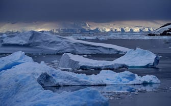UNSPECIFIED, ANTARCTICA - DECEMBER 17: Icebergs are seen on December 17, 2019 in Antarctica. (Photo by Zheng Xianzhang/VCG via Getty Images)