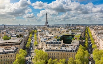 Skyline of Paris with Eiffel Tower