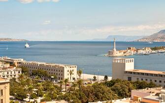 View of Straits of Messina, Messina, Sicily, Italy