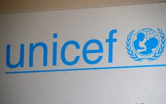 das Logo der Marke "Unicef", Berlin.