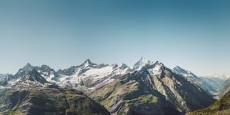 Mountain range zermatt with copy space in high resolution