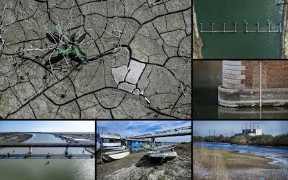 Siccità, fiume Po ai minimi storici: basso come nell'estate 2022