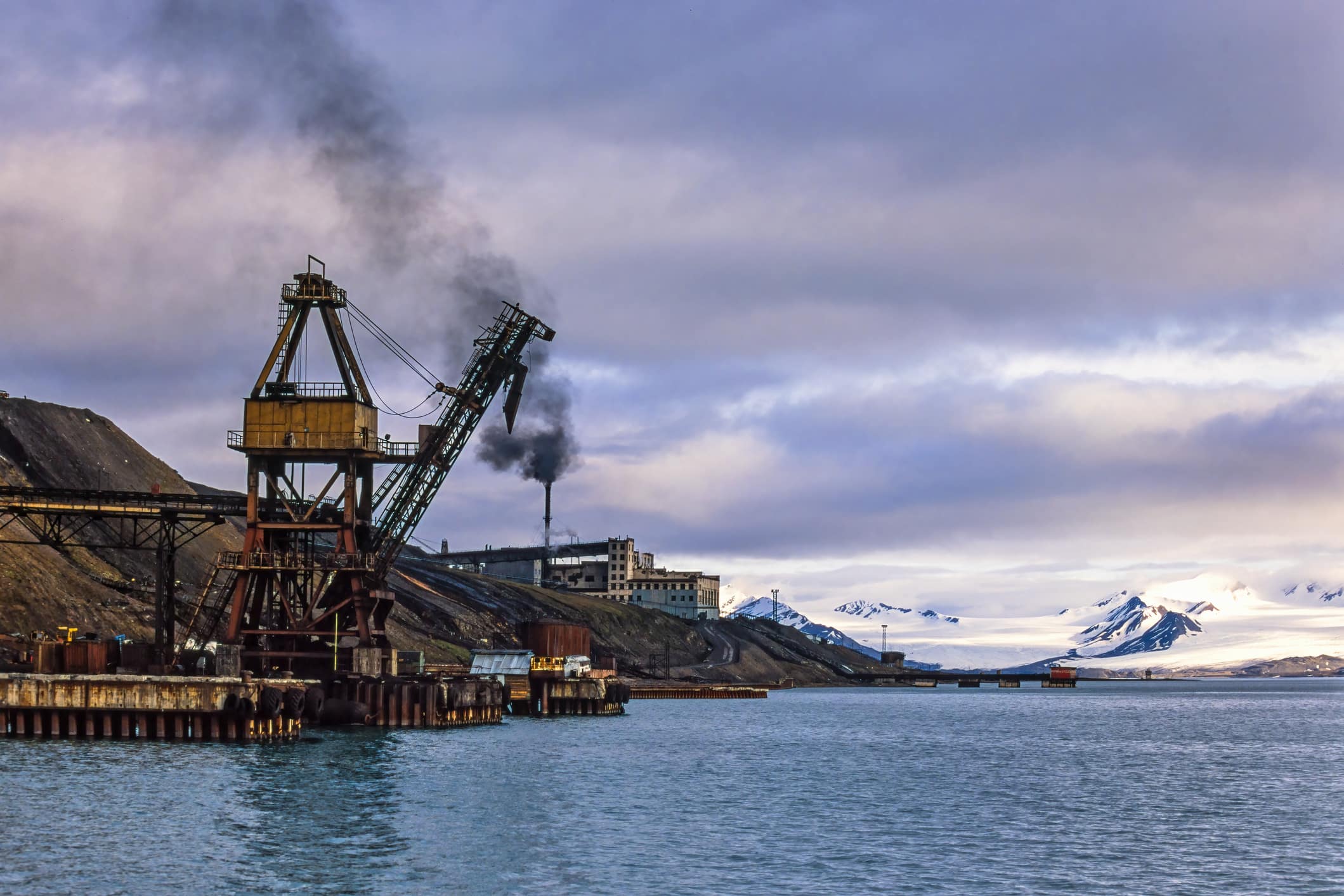 Harbor for a Coal mine in Svalbard archipelago