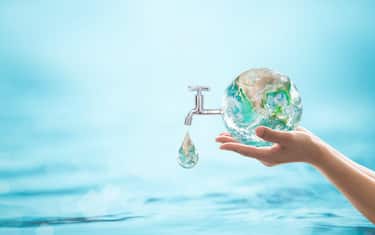 World water day, saving water quality campaign and environmental protection concept. Element of this image furnished by NASA