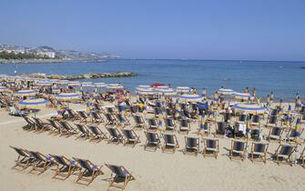 945778056 SANREMO BEACH, PONENTE RIVIERA, LIGURIA, ITALY. (Photo by Wojtek BUSS /Gamma-Rapho via Getty Images)