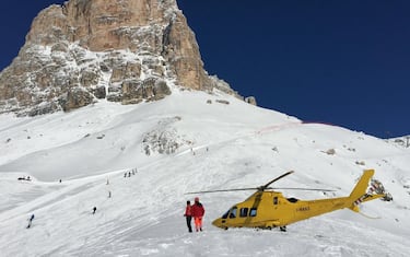 Una foto della zona, sotto il Monte Averau, vicino Passo Giau, in cui Ã¨ morto sciatore olandese 24 anni.
ANSA/ SOCCORSO ALPINO VENETO 
++HO - NO SALES EDITORIAL USE ONLY - NO ARCHIVE++