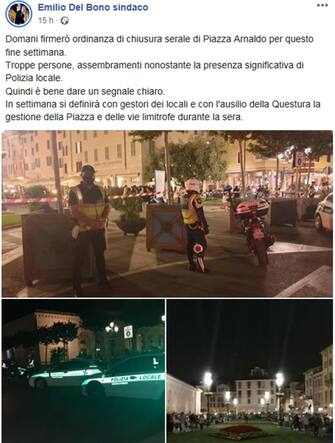 Su Facebook, post di Emilio Del Bono (sindaco)
