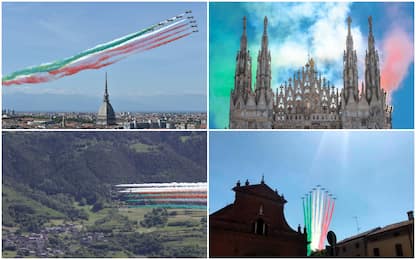 Da Torino ad Aosta, il volo delle Frecce Tricolori sull'Italia. FOTO