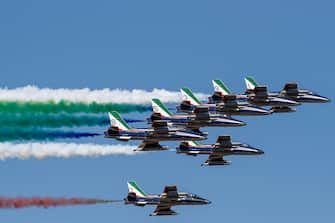 Italian Air Forces aerobatic demonstration team, the "Frecce Tricolori", as they fly duringe the Italy's Republic Day (Festa della Repubblica) in Rome, Italy, 02 June 2020. The anniversary marks the founding of the Italian Republic in 1946.?
ANSA/GIUSEPPE LAMI