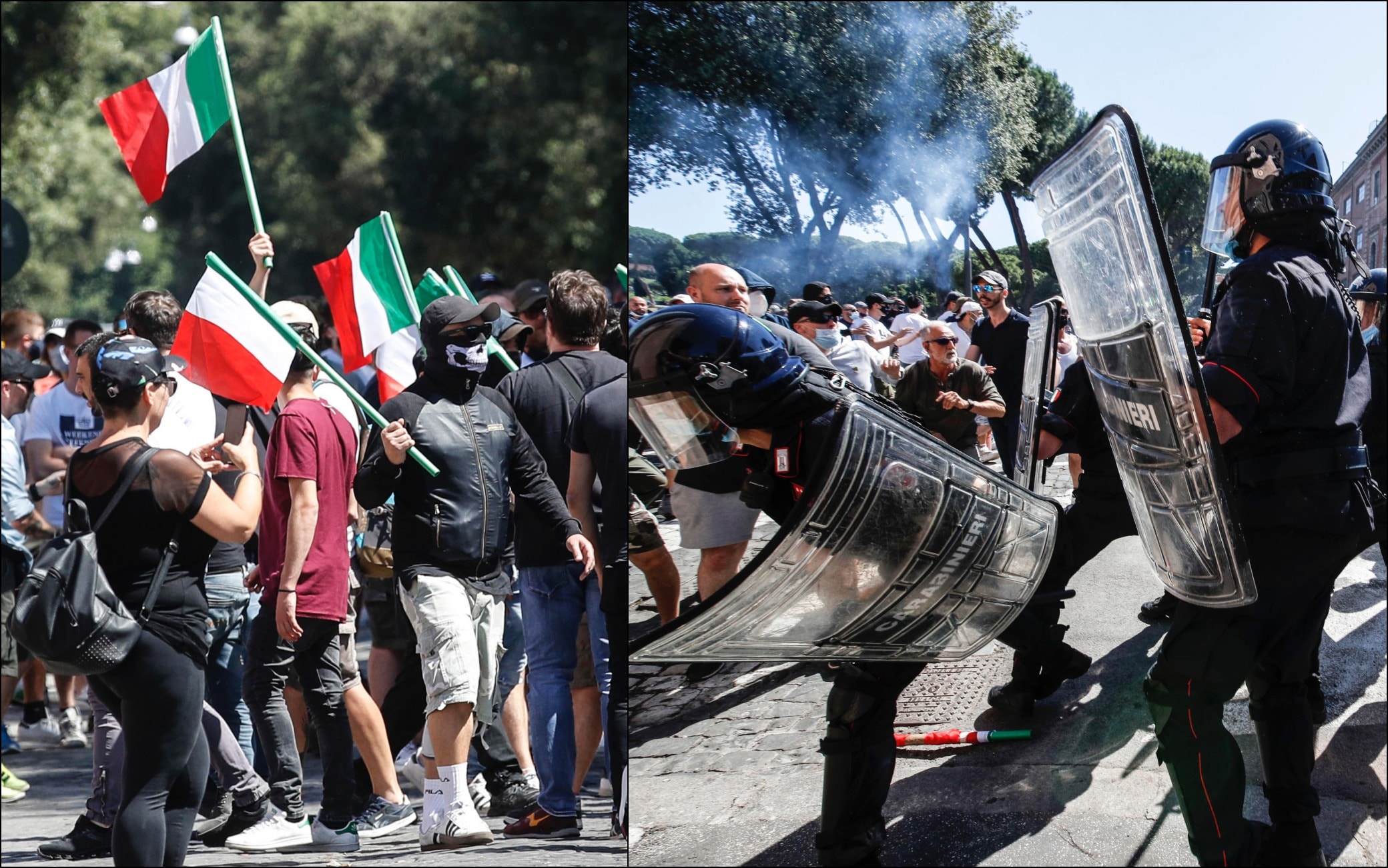 Forza Nuova E Ultra Al Circo Massimo Tensioni Tra Manifestanti E Lancio Oggetti A Polizia Sky Tg24