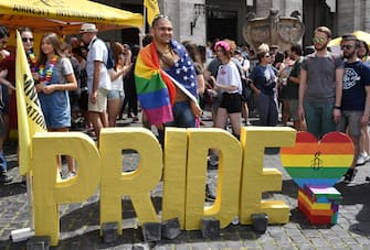 Un momento della manifestazione Roma Pride 2017, Roma, 10 giugno 2017. ANSA/GIORGIO ONORATI