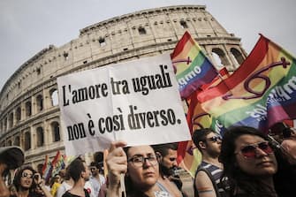 Un momento del Roma Pride 2016,  Roma, 11 Giugno 2016. ANSA/ GIUSEPPE LAMI