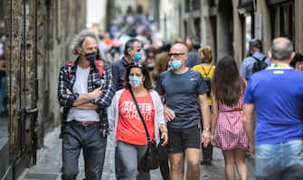 Bergamo FASE 3 - tornano i turisti in cittÃ  alta; riaprono i musei, la Corsarola affollata da visitatori e turisti (Foto Â©Sergio Agazzi/Fotogramma, Bergamo - 2020-06-14) p.s. la foto e' utilizzabile nel rispetto del contesto in cui e' stata scattata, e senza intento diffamatorio del decoro delle persone rappresentate