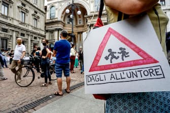 Students demonstrate against the new school set-up and the September reopenings in Milan, Italy, 25 June 2020.
ANSA/Mourad Balti Touati