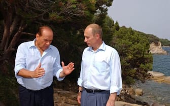 Berlusconi e Putin a Villa Certosa in Sardegna