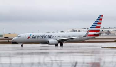 DALLAS, TEXAS - MARCH 13: A view of an American Airlines jet at Dallas/Fort Worth International Airport (DFW) on March 13, 2020 in Dallas, Texas. American Airlines announced that it is cutting a third of its international flights amid a major slowdown due to the Coronavirus (COVID-19) outbreak. (Photo by Tom Pennington/Getty Images)