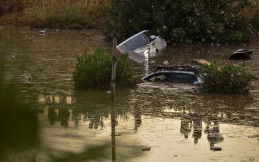 PALERMO, ITALY - JULY 15: Vehicles are submerged along the tangential of the town after a storm on July 15, 2020 in Palermo, Italy. After a storm, the city was in complete panic with the meteo station registering more than 80 mm of rain in few minutes.  (Photo by Tullio Puglia/Getty Images)