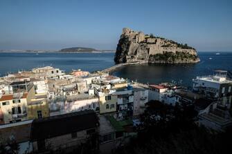 A general view shows the Aragonese Castle of Ischia, an island off Naples, on October 18, 2017. The Castle will host tomorrow the welcome ceremony of delegations from Canada, France, Germany, Japan, Italy, United Kingdom and United States on the first day of the G7 of Interior Ministers with European Union representatives and members of the private sector as Google, Facebook and Twitter.
The discussion will focus on two key topics: prevention - together with the private sector  of the terrorist use of the Internet and collaboration in the fight against the so-called "foreign fighters" through information exchange and activities to halt the extremists. / AFP PHOTO / ANDREAS SOLARO        (Photo credit should read ANDREAS SOLARO/AFP via Getty Images)