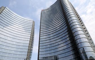 L'Unicredit Tower. Gli uffici della sede centrale della banca sono per lo più vuoti perché i dipendi continuano a lavorare da casa  in smart working. Milano, 23 Maggio 2020.ANSA / MATTEO BAZZI