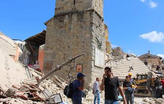 The bell tower in Amatrice, near Rieti, central Italy, damaged after the 24 August earthquake. The Civil Protection Department said Friday the latest provisional death toll from Wednesday' earthquake in central Italy is of 267 dead. Of these, 207 died in the Lazio mountain village of Amatrice, 11 in nearby Accumoli and 49 in the village of Arquata del Tronto, in the neighboring Marche region. ANSA/ CARABINIERI - DEPARTMENT FOR PROTECTION OF CULTURAL HERITAGE   +++ ANSA PROVIDES ACCESS TO THIS HANDOUT PHOTO TO BE USED SOLELY TO ILLUSTRATE NEWS REPORTING OR COMMENTARY ON THE FACTS OR EVENTS DEPICTED IN THIS IMAGE; NO ARCHIVING; NO LICENSING +++