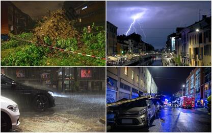 Maltempo, nubifragio su Milano: alberi caduti e un tetto scoperchiato