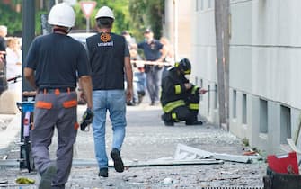 Police and firefighters at the site where there was an explosion in an apartment this morning in Milan, Italy, 12 September 2020. 
Five people were slightly injured and one more seriously the first balance of the explosion that occurred this morning in a building in Piazzale Libia in Milan.
 ANSA/Andrea Fasani