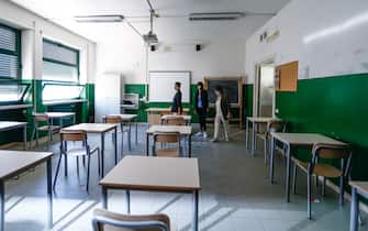 Un'aula scolastica vuota 
