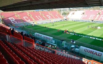 Stadio Curi deserto per Perugia-Salernitana di serie B a porte chiuse. Foto del collaboratore Riccardo Gasperini 