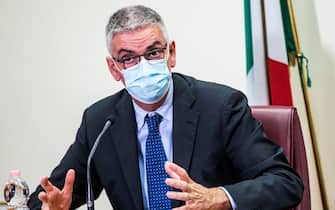 President of the Italian National Institute of Health (ISS) Silvio Brusaferro, during a press conference at Ministry of Health on the analysis of the epidemiological situation in Rome, Italy, 10 November 2020. ANSA/ANGELO CARCONI