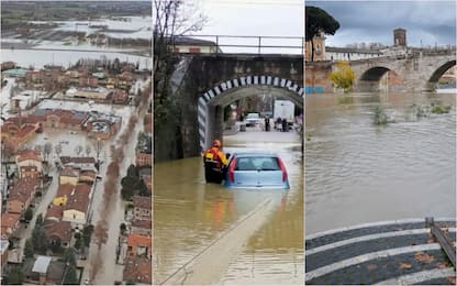 Maltempo, a Roma la piena del Tevere, livello del Panaro in calo. FOTO