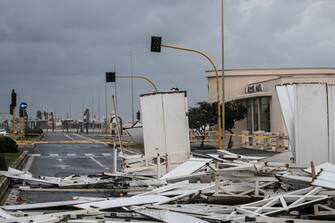 Damages caused by a whirlwind in Ostia (Rome), Italy, 8 December 2020. ANSA/EMANUELE VALERI