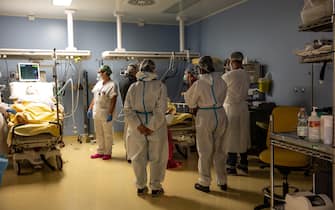 Foto Max Cavallari/Ansa
Foto terapie intensive presso l'Ospedale Sant'Orsola di Bologna, la situazione per ora è sotto controllo ma rischia di andare al colleasso se i numeri continueranno a salire.