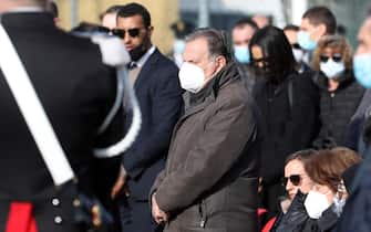 Salvatore, the father of Luca Attanasio, during the funeral service, in Limbiate, northern Italy, 27 February 2021. Italy's Ambassador to the Democratic Republic of Congo Luca Attanasio and Carabiniere police officer Vittorio Iacovacci were killed on 22 February while travelling from Goma to Rutshuru in the east of the African country where they were planning to visit a UN World Food Programme (WFP) school feeding programme.
ANSA/ MATTEO BAZZI