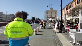 As was predictable the spring-flavored day is attracting a significant influx of people on the seafront of Ostia, Fiumicino, Fregene, Passoscuro and beyond, Fiumicino, near Rome, Italy, 28 February 2021.   ANSA/TELENEWS