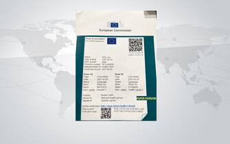 Un esempio della versione cartacea del certificato vaccinale europeo