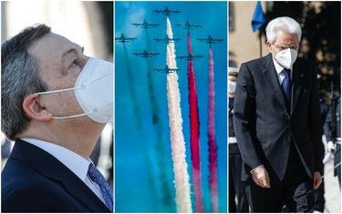 25 aprile, Mattarella all’Altare della Patria con Draghi. FOTO