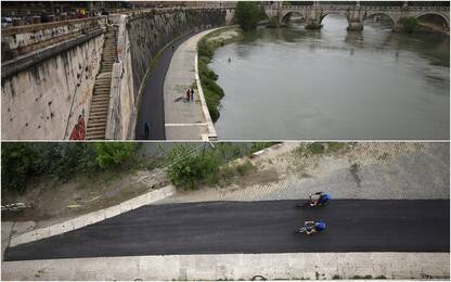 Roma, le foto dall’alto della colata di cemento sul Lungotevere