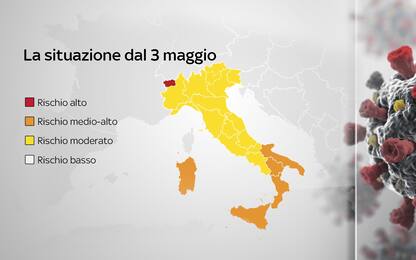 Colori delle regioni dal 3 maggio: gialla la maggior parte dell'Italia