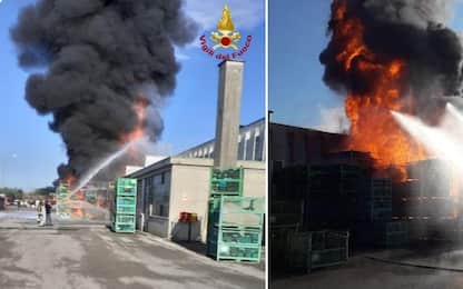 Castelfranco Veneto, incendio alla Stiga: fumo e paura tra i residenti