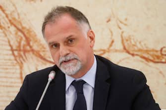 The Italian Minister of Tourism Massimo Garavaglia during a press conference after the interministerial meeting with the other foreign colleagues of the G20, Rome, Italy, 04 May 2021.  ANSA/FABIO FRUSTACI