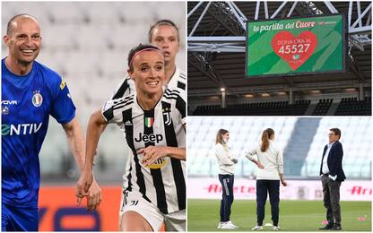 Partita del cuore, calcio d'inizio affidato alle Juventus Women. FOTO