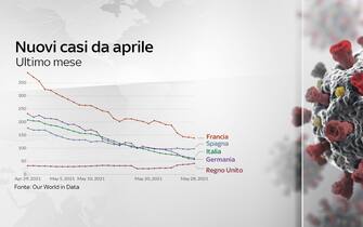 Covid, le grafiche con i dati del 29 maggio: i nuovi casi da aprile in alcuni Paesi tra cui l'Italia