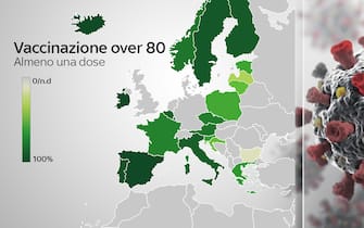Vaccinazione over 80, mappa dell'andamento in europa