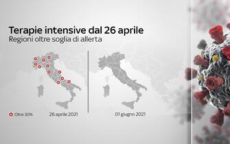 L'andamento delle terapie intensive in Italia dal 26 aprile con le regioni oltre la soglia di allerta