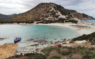 Una veduta della spiaggia di Punta Molentis, a Villasimius, in Sardegna