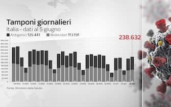 Grafiche coronavirus: i tamponi effettuati oggi Grafiche coronavirus: i tamponi effettuati oggi sono 238.632