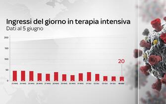 Grafiche coronavirus: ingressi del giorno in terapia intensiva